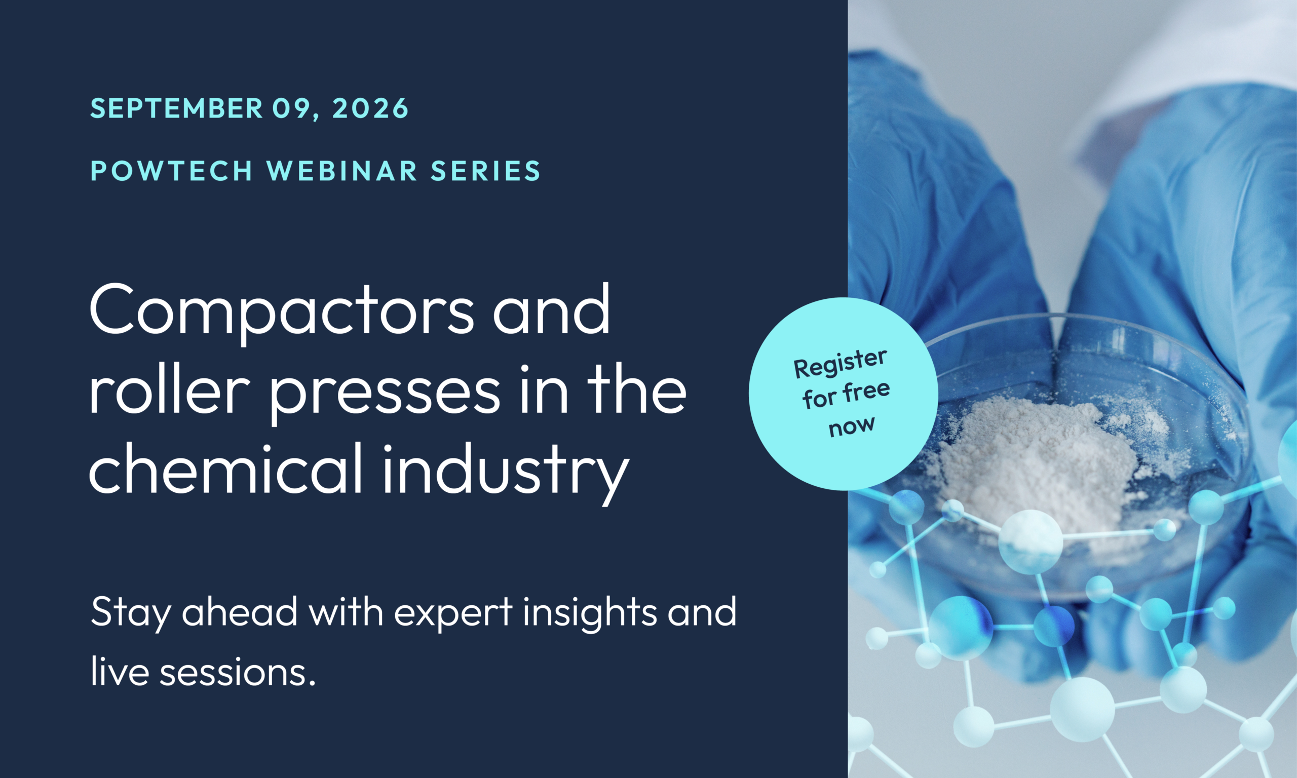 Hosokawa Alpine Webinar – Fördelar med kompaktorer inom kemiindustrin Hosokawa Alpine Webinar – Fördelar med kompaktorer inom kemiindustrin